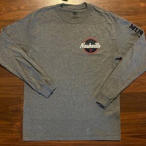 MV Sport Long Sleeve T Shirt Gray Nashville Tennessee Music City TN Men’s Medium
